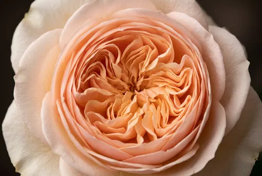 Macro Portrait of Peach Juliet Rose