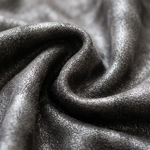 Metallic Silver Suede Fabric Macro Texture