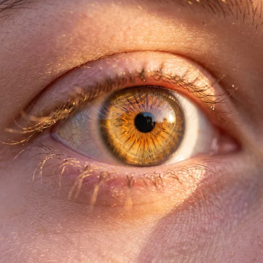 Macro Close-Up of Golden Amber Eye