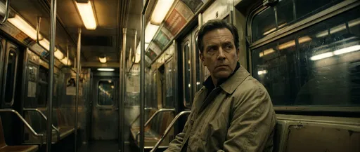 Weary Commuter Giving Side-Eye on Subway