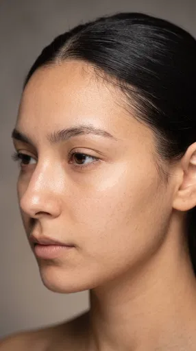 Close-Up Three-Quarter Beauty Portrait of Woman