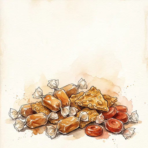 Watercolor Illustration of Assorted Nostalgic Candies