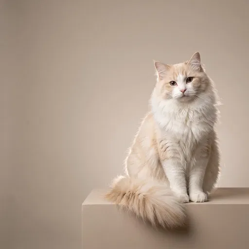 Cream and White Cat Studio Portrait