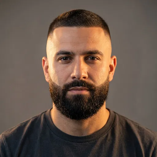 Portrait of Man with Fade and Beard