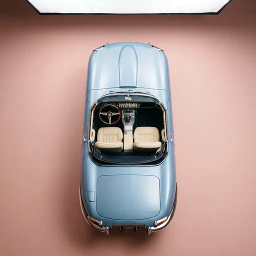 Overhead Pastel Blue Vintage Roadster