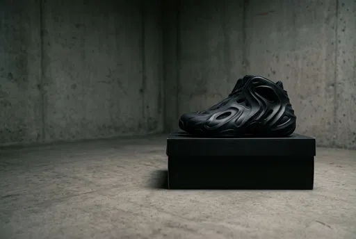 Matte Black Molded Foam Sneakers on Box