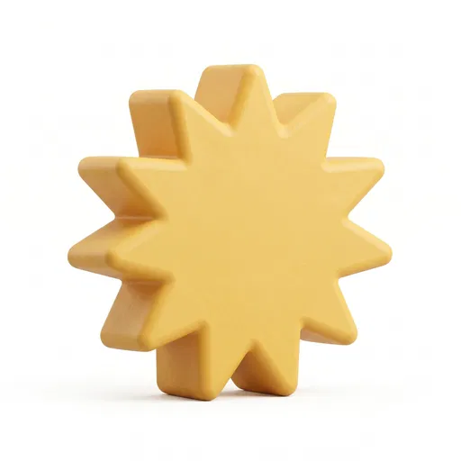 Chunky Yellow 3D Clay Starburst