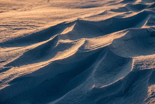 Golden Hour Light on Snow Ridges