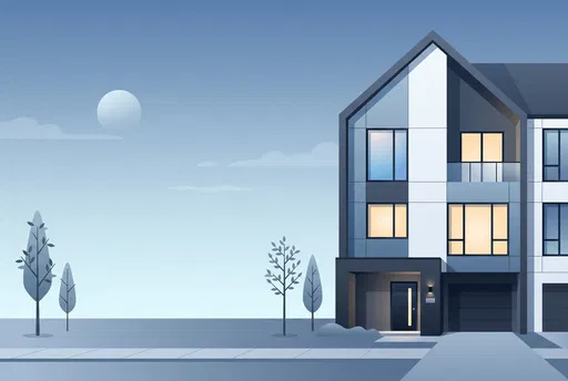 Minimalist Contemporary Townhouse Illustration