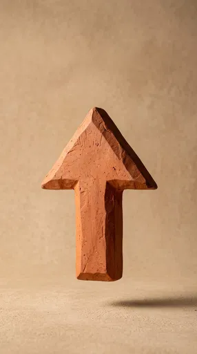 Floating Terracotta Clay Up Arrow