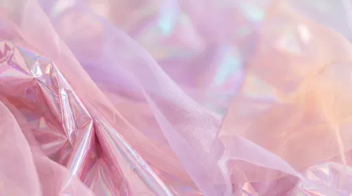 Iridescent Pink Foil and Sheer Organza
