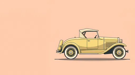 Vintage Yellow Roadster Side Profile Illustration