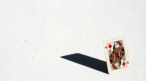 Queen of Diamonds Card with Hard Shadow