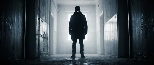 Shadowy Figure With Creepy Smile in Corridor