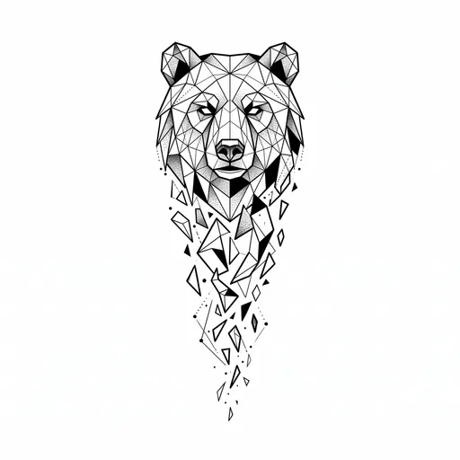 Geometric Bear Head Tattoo Design