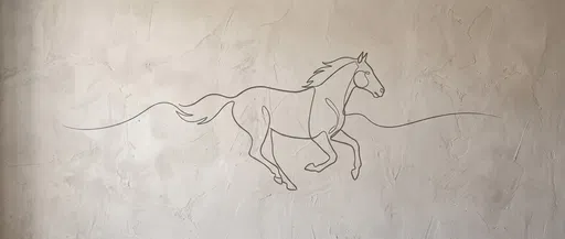 Minimal Line Art Running Horse Background