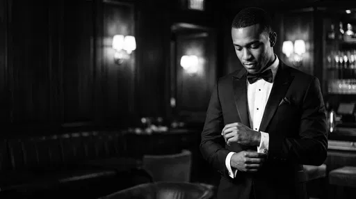 Man in Tuxedo Adjusting Cufflinks