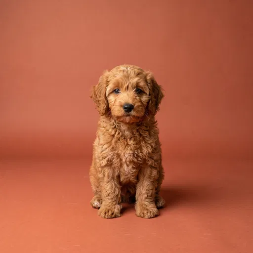 Caramel Labradoodle Puppy Studio Portrait
