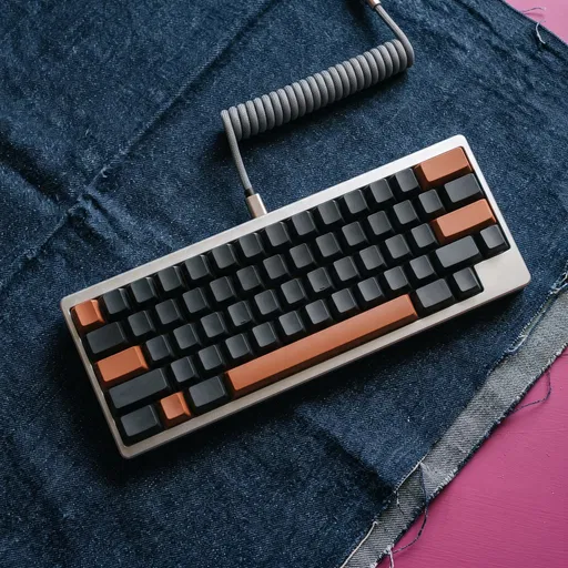 Compact Mechanical Keyboard on Indigo Denim