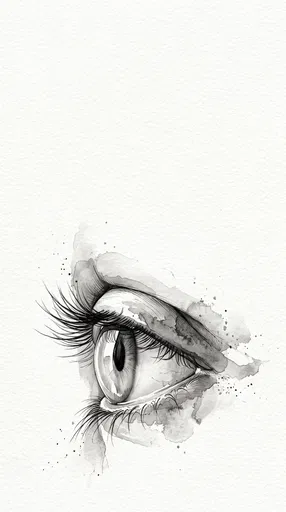 Monochrome Watercolor Eye in Side Profile