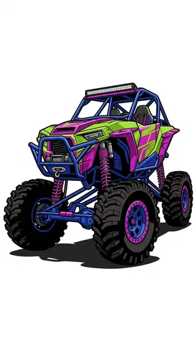 Colorful Lifted Off-Road Buggy Clipart