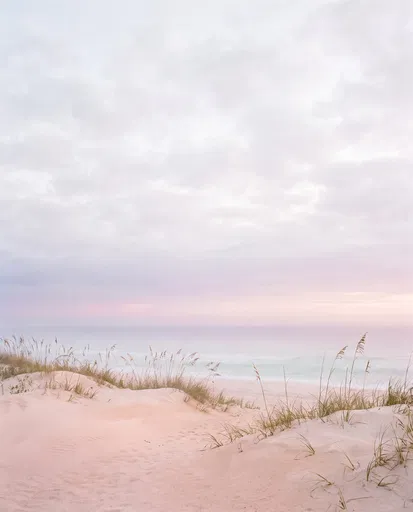 Pastel Coastal Sand Dunes at Dawn