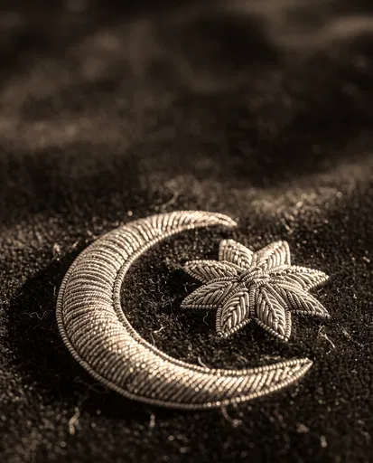 Embroidered Crescent Moon and Star
