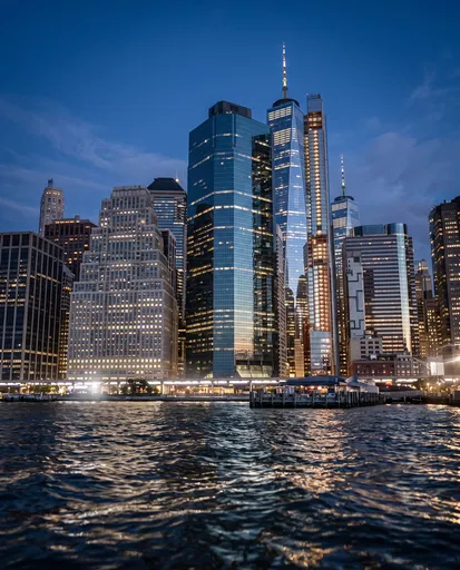 Lower Manhattan Skyline at Blue Hour
