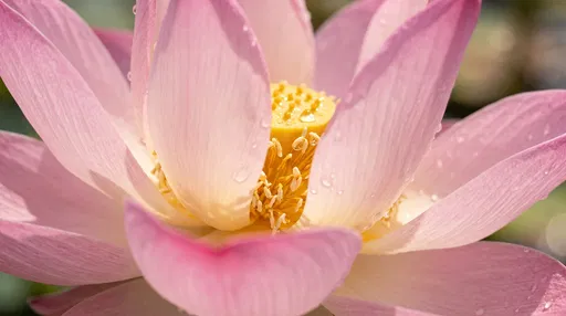 Macro Close-Up of Pink Lotus Flower