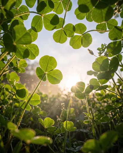 Backlit Shamrock Canopy From Below