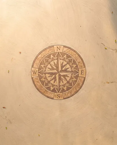 Stamped Concrete Compass Rose Medallion