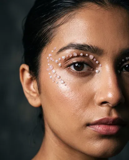 Beauty Portrait With Pearl Heart Makeup