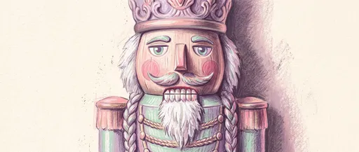 Pastel Colored Pencil Nutcracker Soldier Illustration