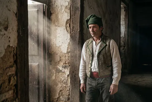 Portuguese Forcado Standing in Dusty Corridor