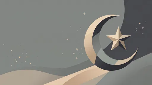 Minimalist Crescent Moon and Star Illustration