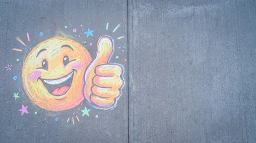Chalk Smiley Face Giving Thumbs Up