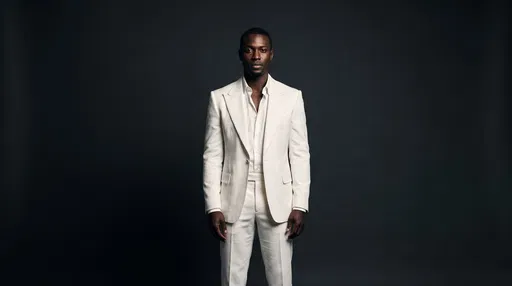 Man in White Suit Studio Portrait