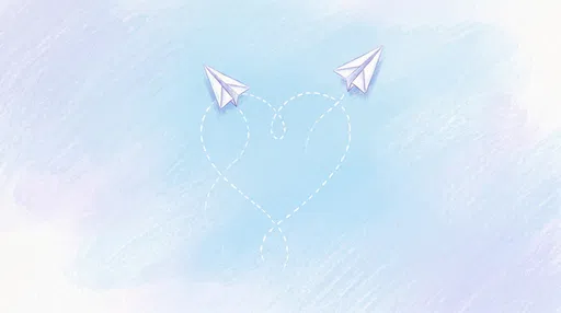 Pastel Paper Airplanes Forming Heart Trail