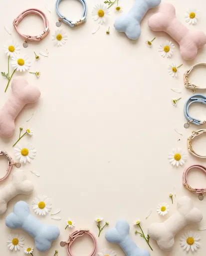 Pastel Dog Collars and Bone Toys Frame