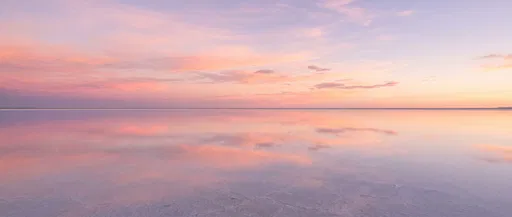 Pastel Sunset Reflection on Salt Flat