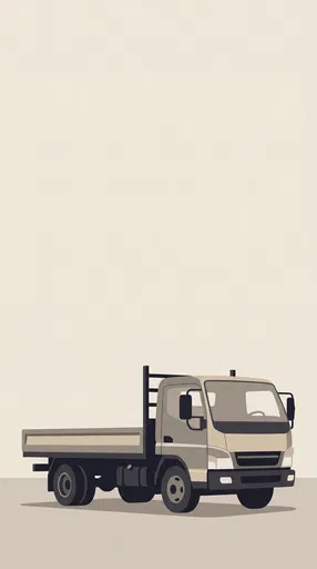Minimalist Flatbed Truck Vector Illustration