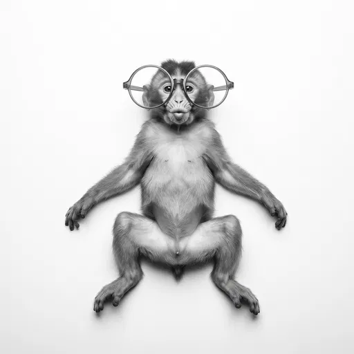 Monkey Wearing Oversized Glasses Flat Lay