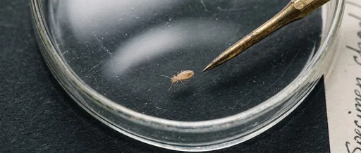 Macro Booklouse Inside Glass Petri Dish