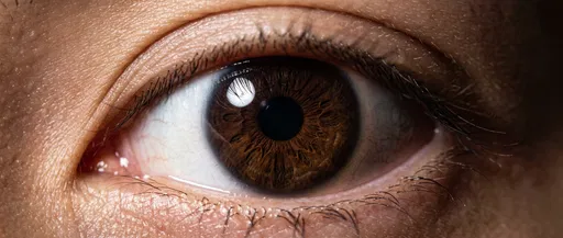 Extreme Macro Close-Up of Brown Eye