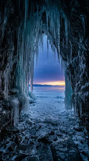 Ice Grotto Opening at Twilight