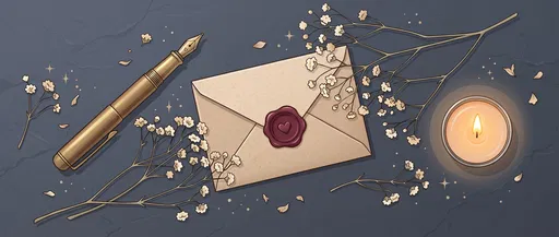 Romantic Stationery and Wax Sealed Envelope Banner