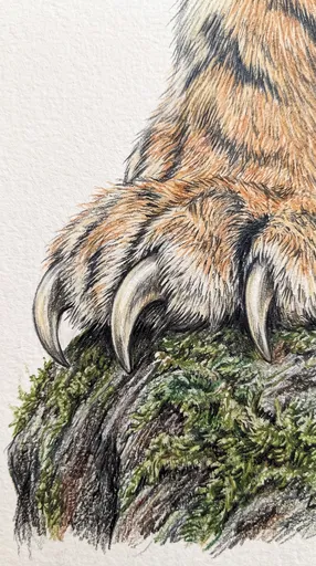 Colored Pencil Drawing of Tiger Paw