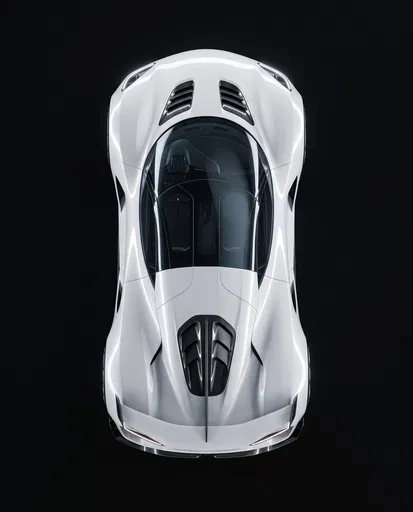 Top-Down White Concept Hypercar