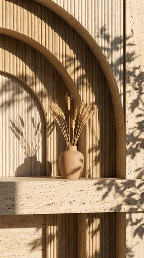 Ceramic Vase with Wheat in Sandstone Arch
