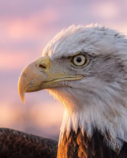 Bald Eagle Profile at Sunset